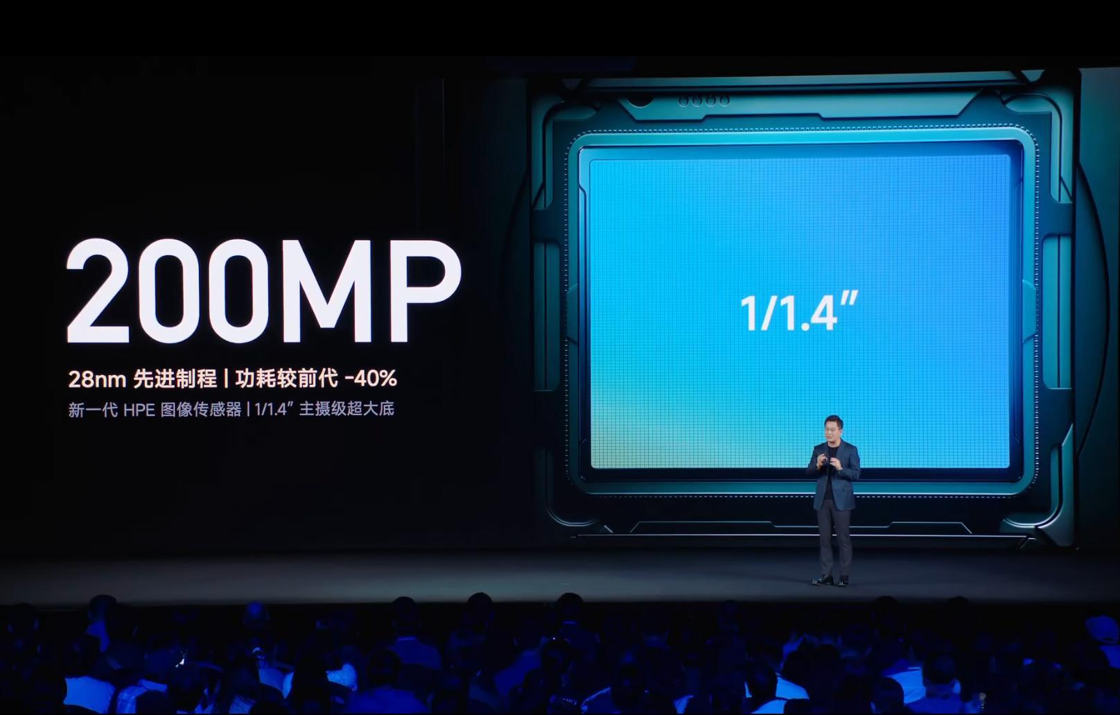 长焦传感器，HPE 1/1.4英寸，28nm制程，功耗对比上代降低40% 