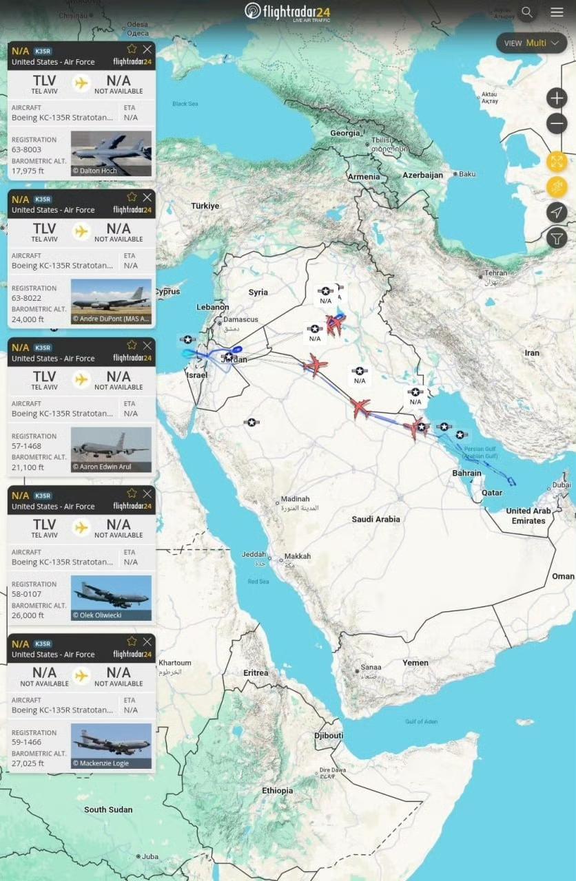 M军在中东的最高机密，现全在Flightradar24软件上全球直播[捂脸]！