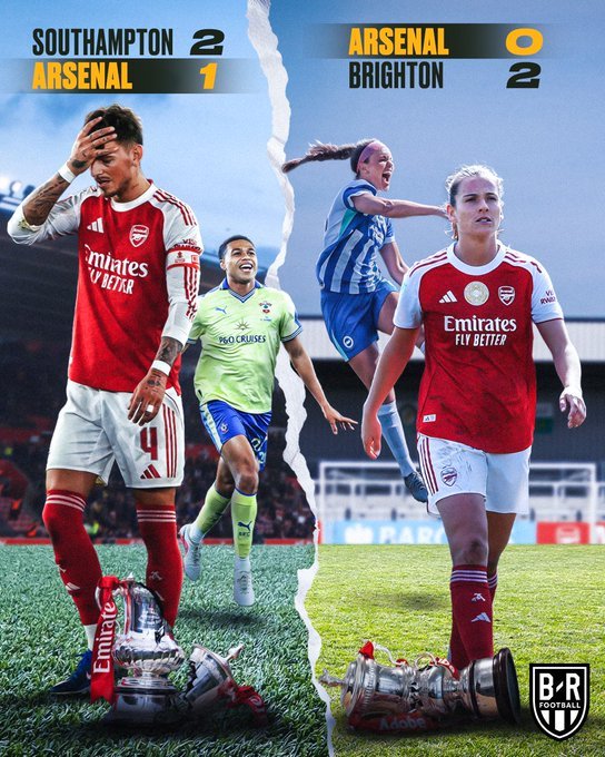 糟糕的周末，足总杯 四分之一决赛阿森纳男女足均被淘汰阿森纳 阿森纳女足