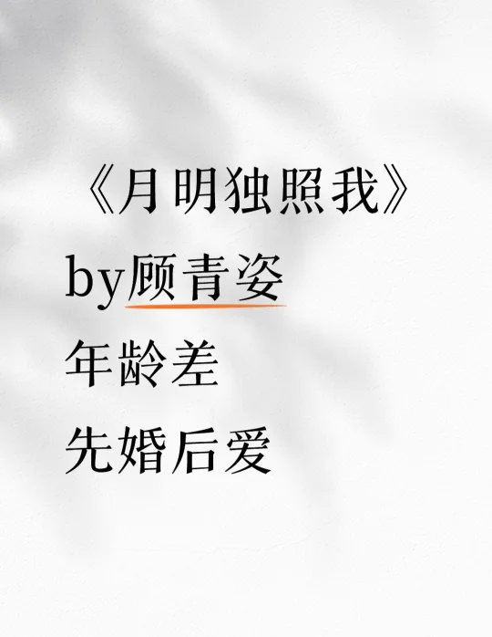 《月明独照我》顾青姿 年龄差 先婚后爱