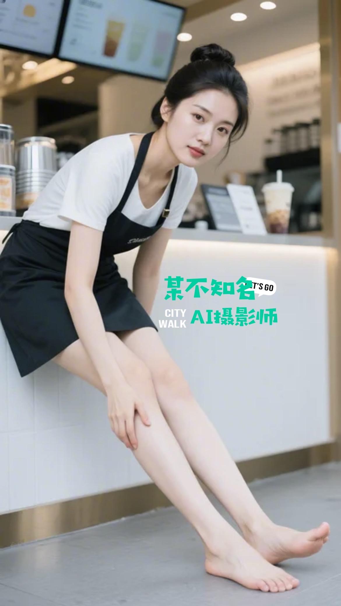 AI摄影：美女店员。