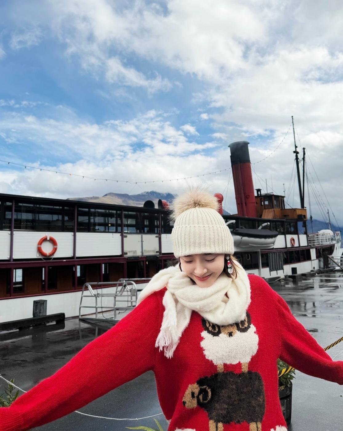 唐艺昕在新西兰皇后镇过圣诞节🎄 