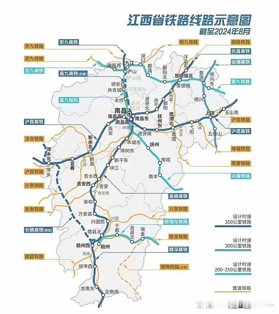 南昌要想建成米字形高铁，就一定要修建武咸昌高铁。
没有直达武汉的这条线路，南昌米