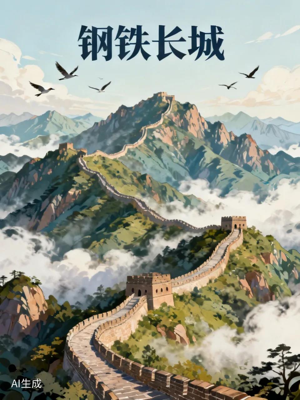 出上：包头防日照，
对下：铁岭铸长城。