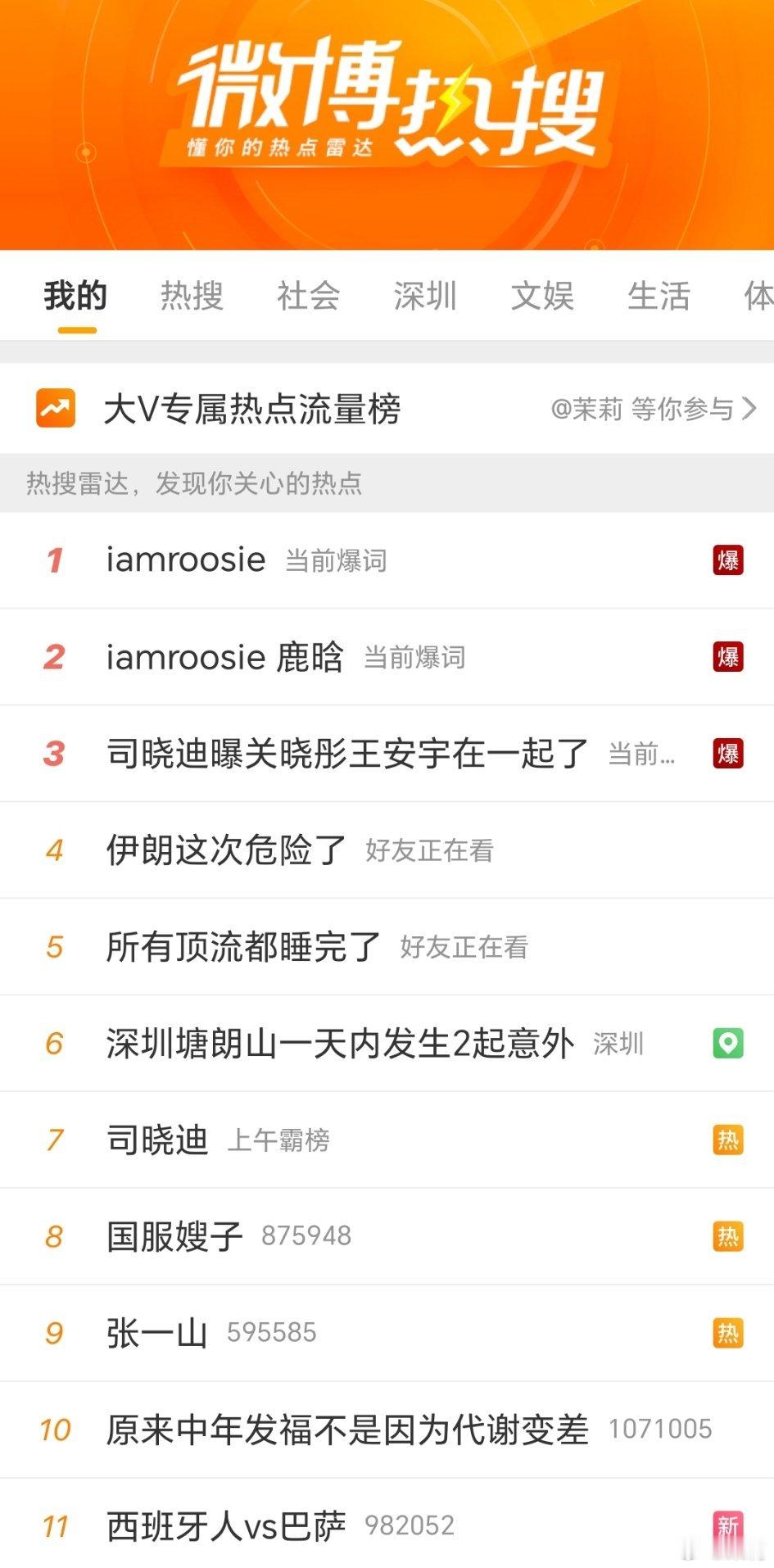 元旦假期最后一天微博热搜页面又是我不认识的人霸榜了，iamroosie 是谁？国