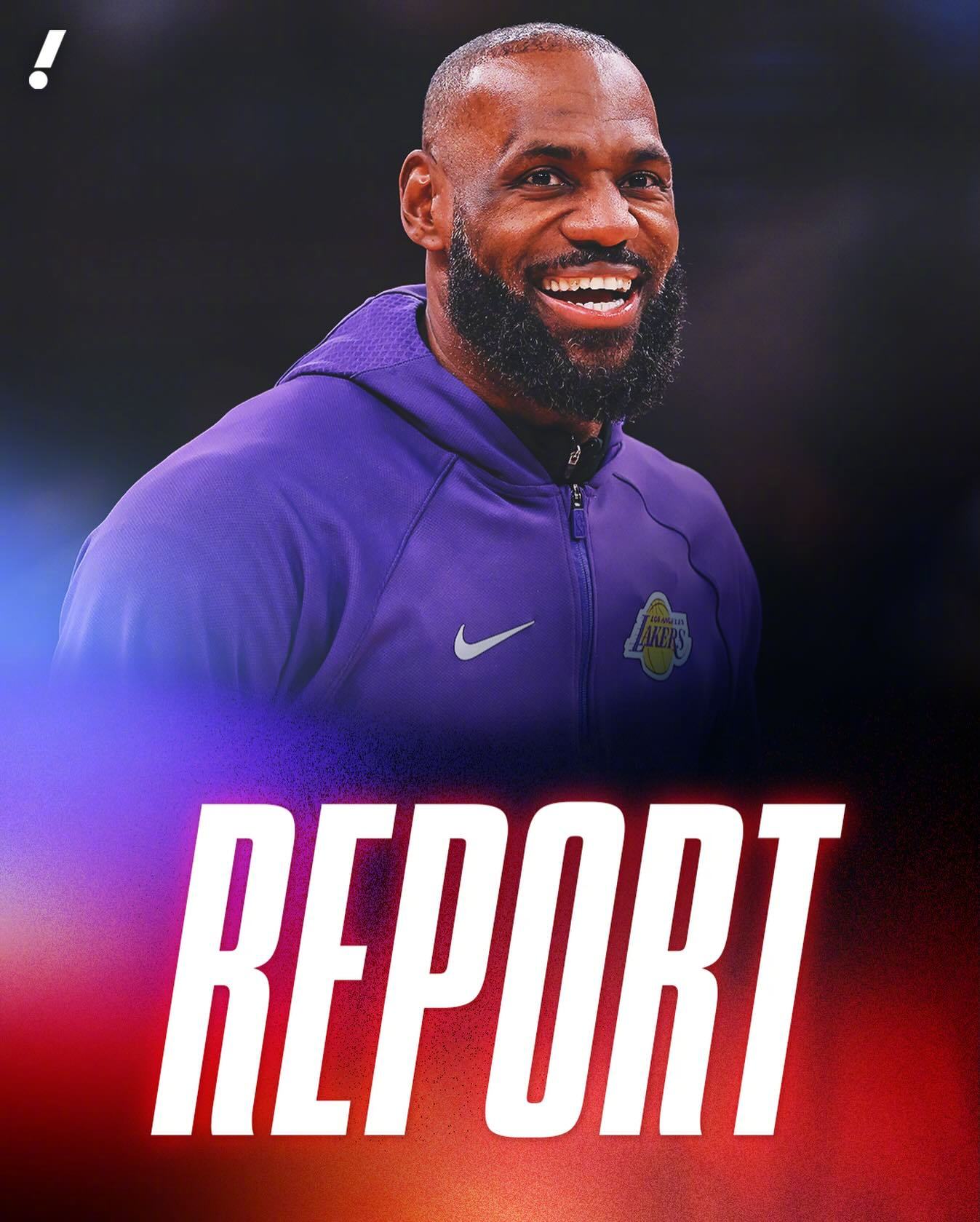 ESPN记者Dave McMenamin报道，消息人士透露，如果詹姆斯想打生涯第