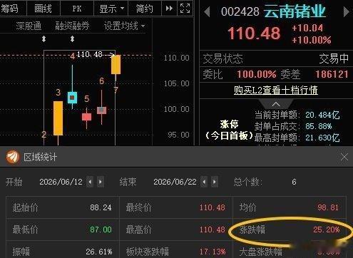 云南锗业002428📈T+5涨幅25.2%