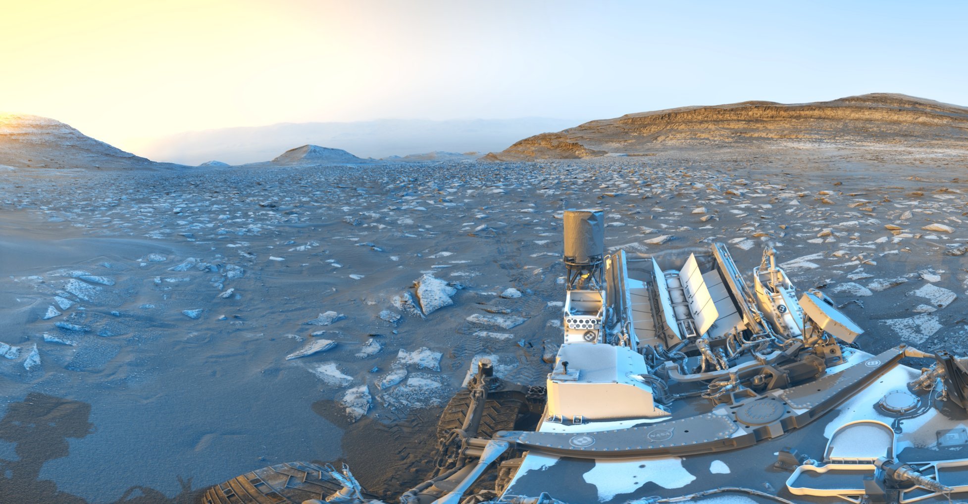 为纪念NASA好奇号火星车在红色星球上度过第5,000个火星日，任务团队制作这张
