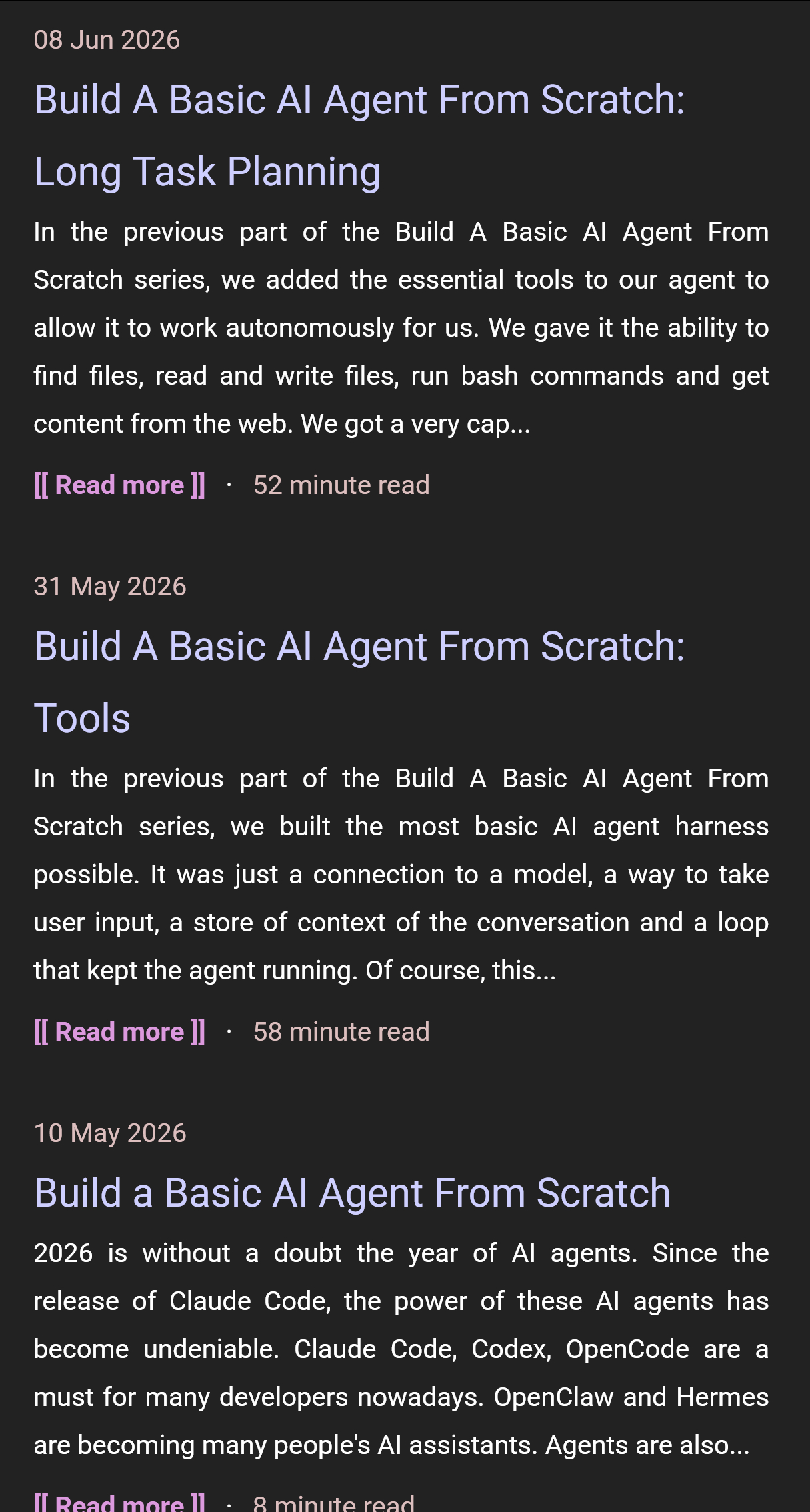 系列博文：从零开始构建一个基础 AI Agent地址：www.ruxu.dev/