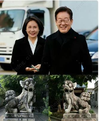 韩国总统李在明访华时帶来一对石狮做为礼物赠送我国。这对石狮可不寻常，它们是清王府