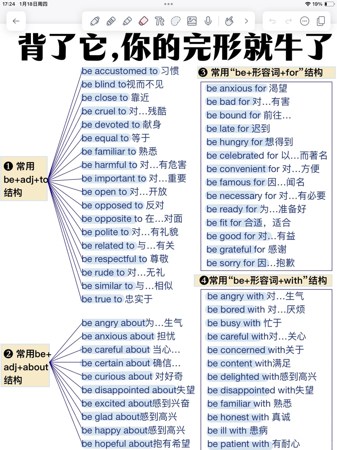 英语结构短语！完形语法一次拿下！啊啊啊悟了