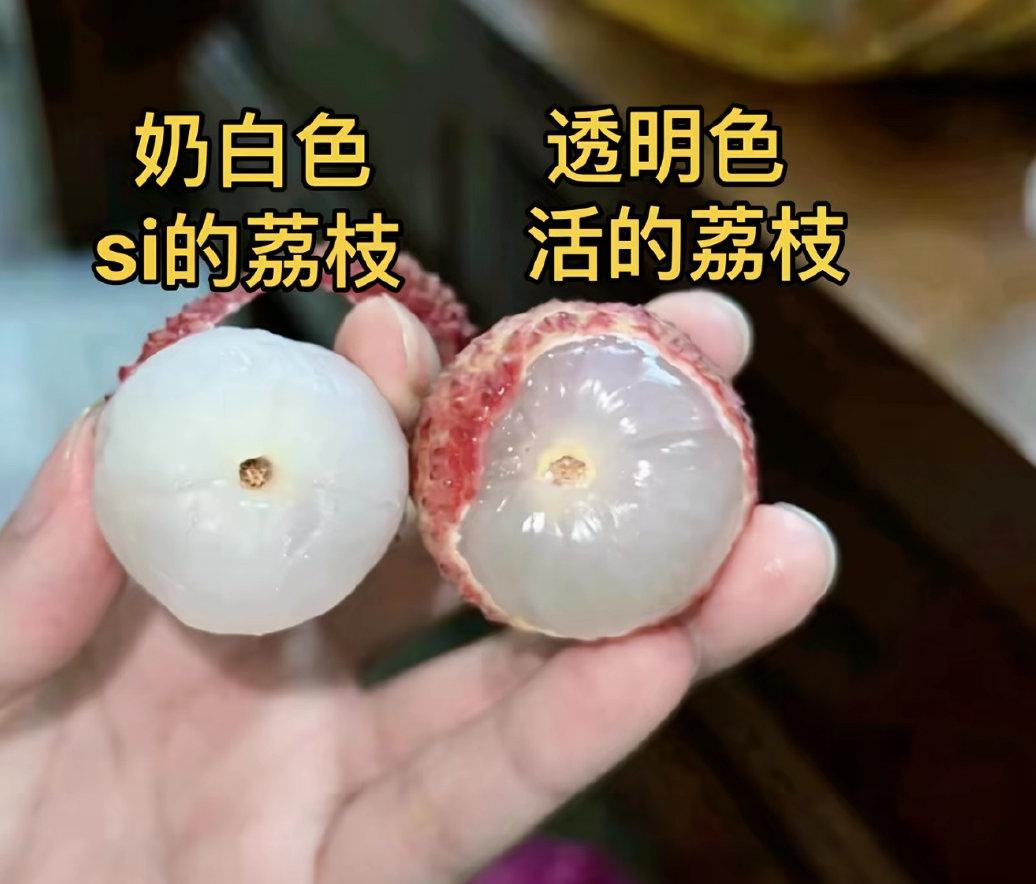 终于弄明白了
“活荔枝”和“死荔枝”的区别是什么了
不是品种不一样，也不是价格差