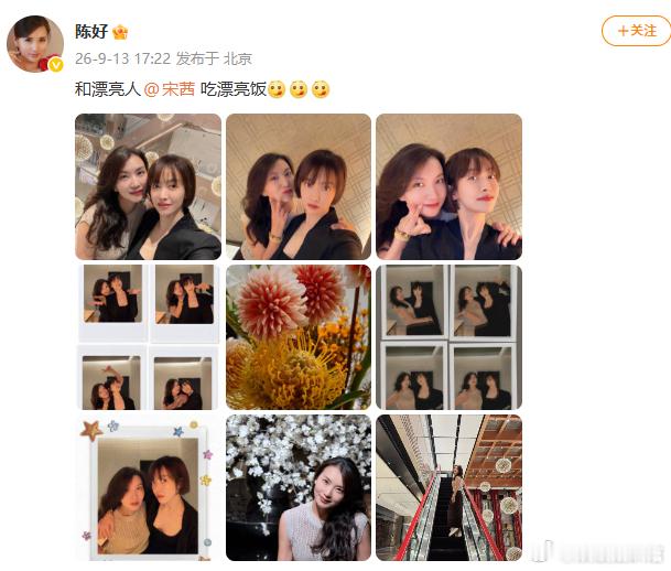 陈好晒了漂亮人没晒漂亮饭陈好发文：和漂亮人 吃漂亮饭 [馋嘴][馋嘴][馋嘴]！