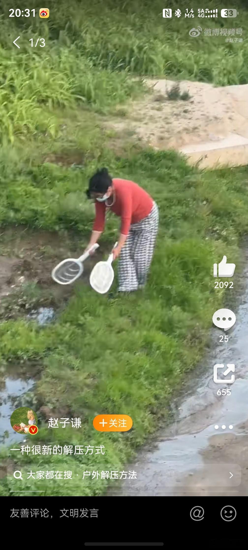 一种很新的解压方式，天呐，用电蚊拍去河边打蚊子，有一说一，我也被种草了，我也觉得