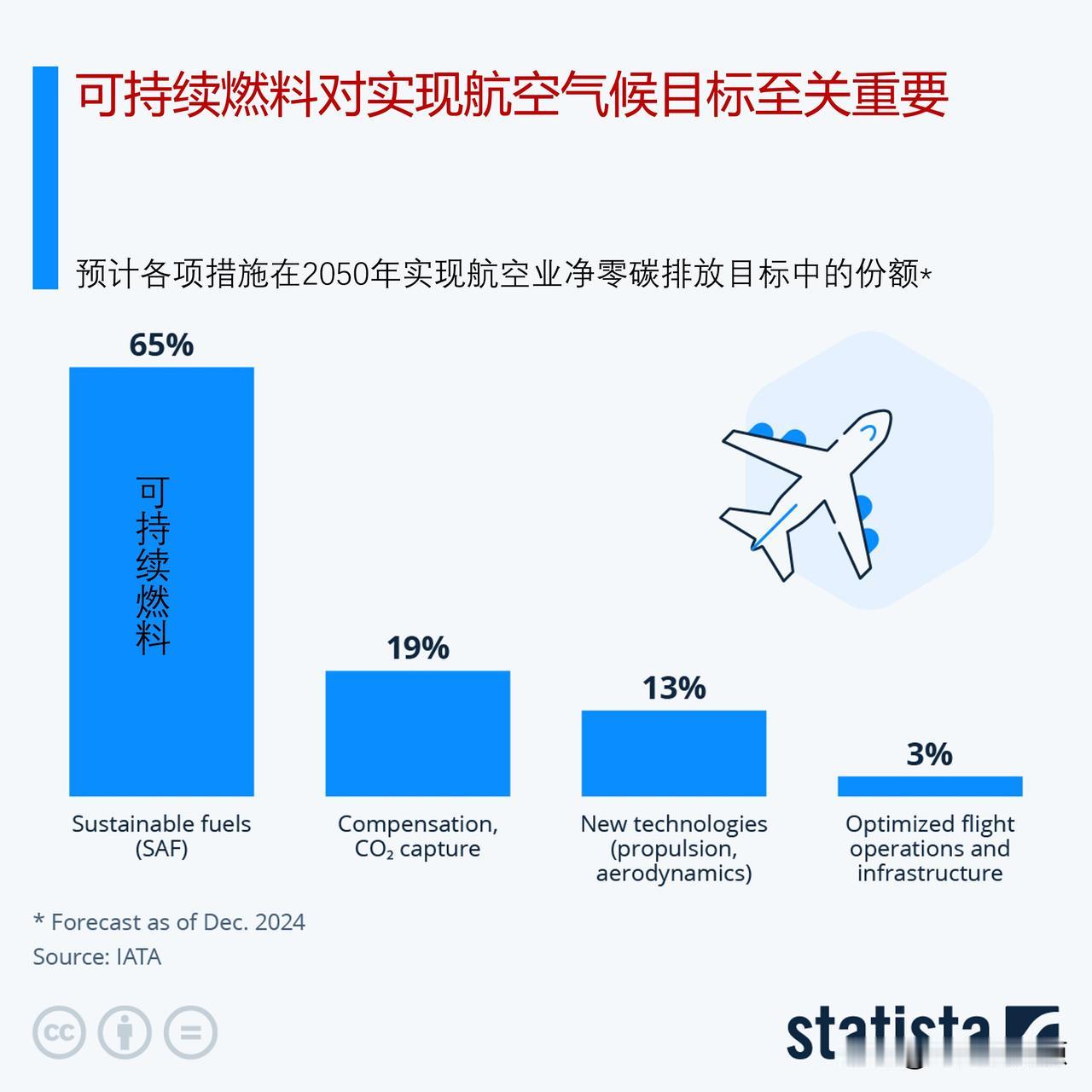 为实现航空气候目标，可持续燃料至关重要

全球空中交通的二氧化碳排放量占全球能源