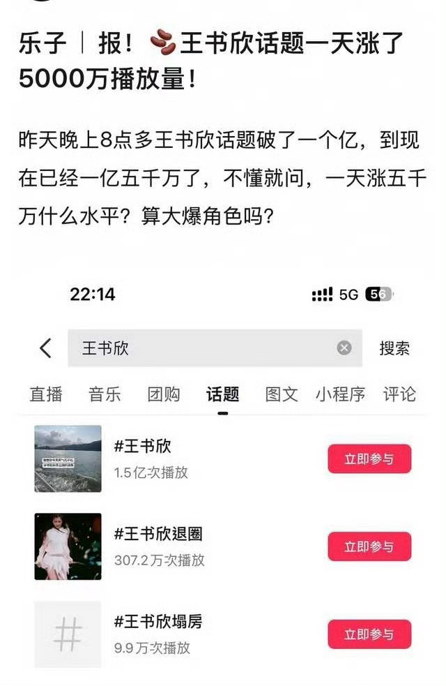 王书欣的话题爆了。 ​​​