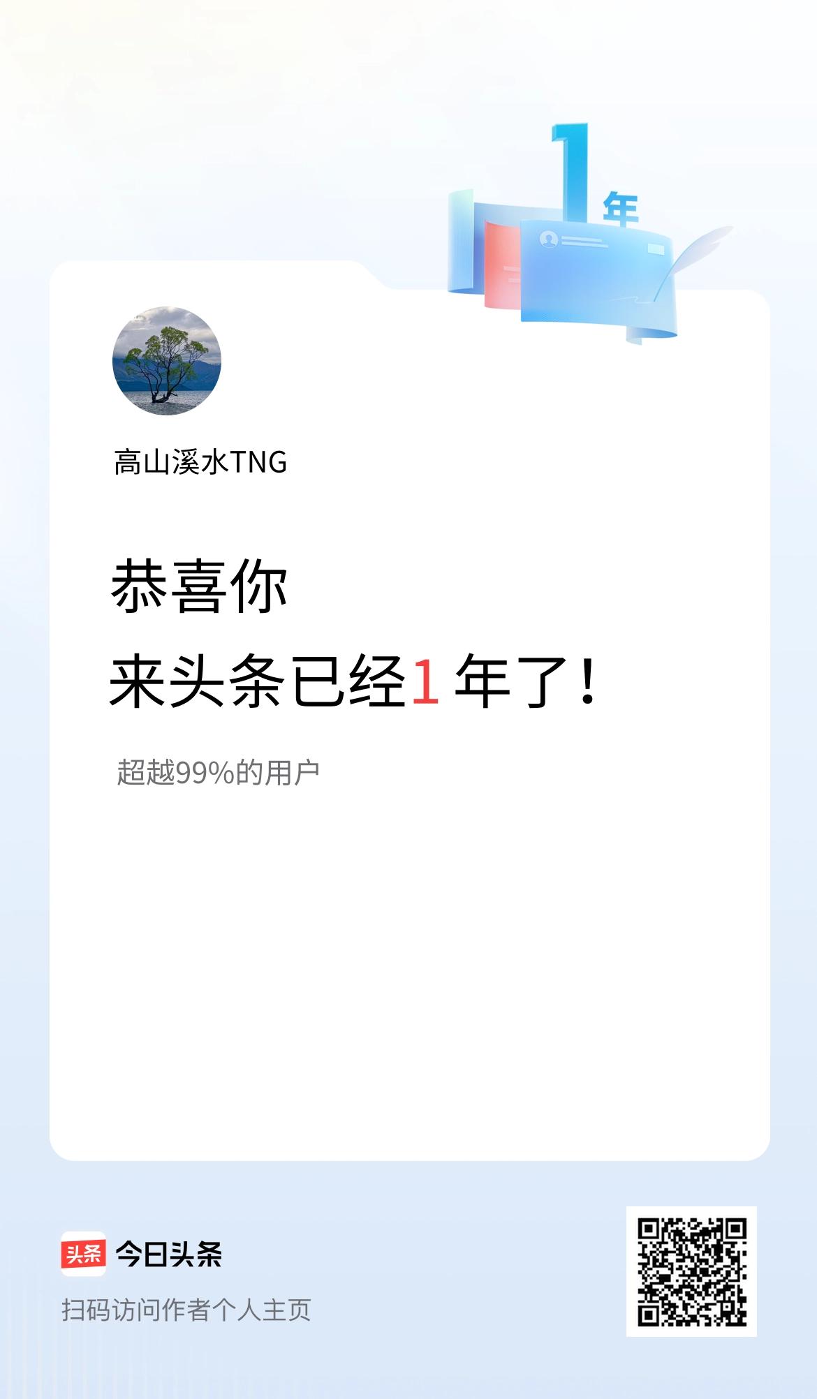 来头条已经1年了！