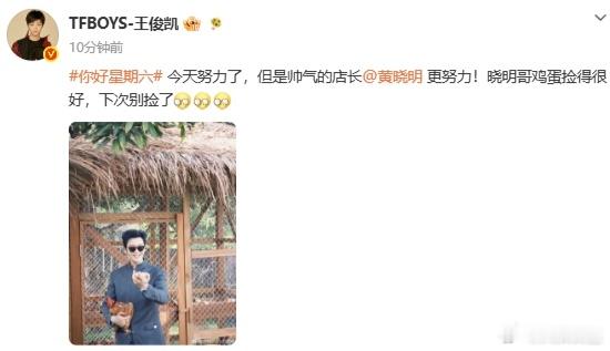 王俊凯先夸后损王俊凯让黄晓明别捡鸡蛋了 王俊凯先夸后损，先夸黄晓明然后还让他下次