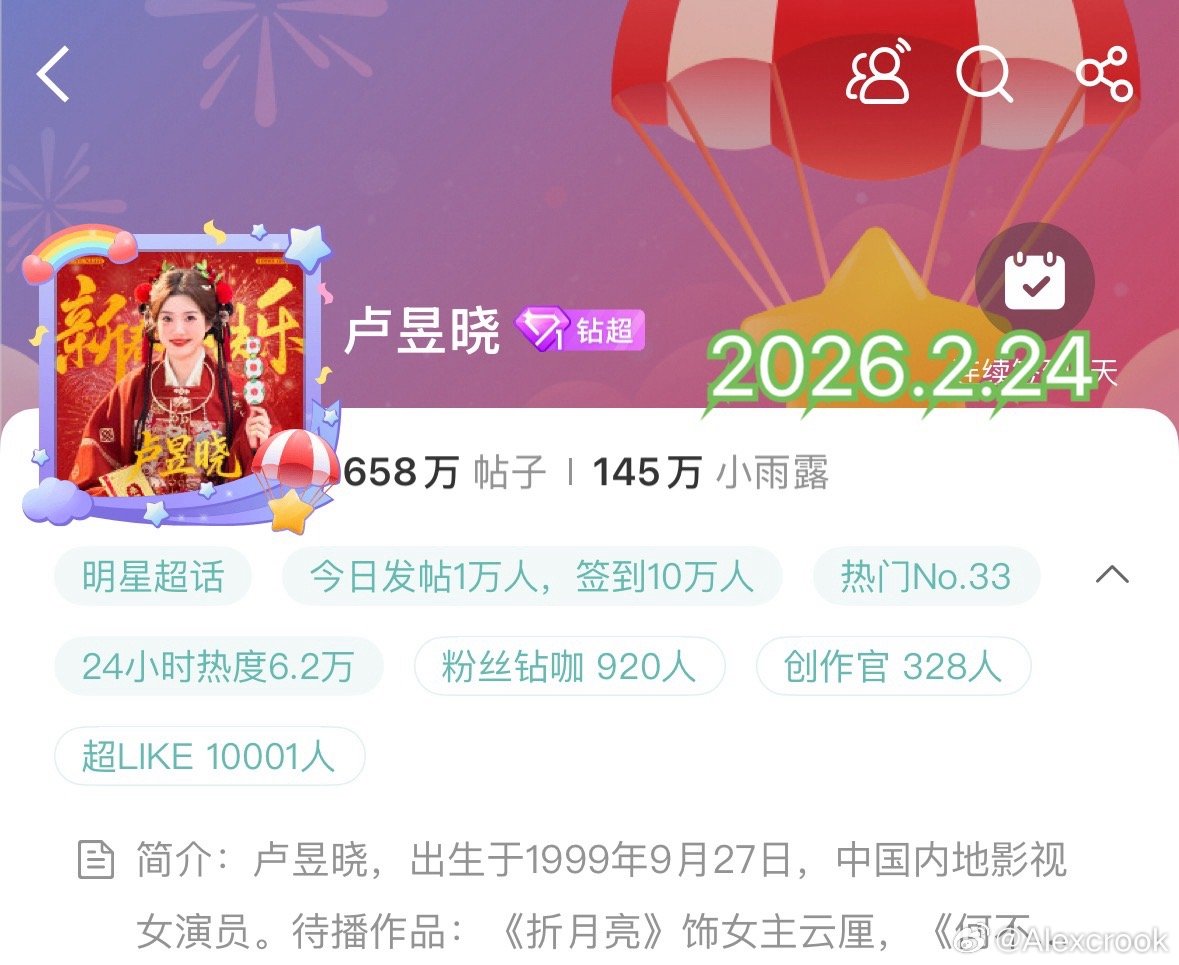 一年前的今天 第一部长剧女主刚收官不久那时候我们追寻超like破千的目标每天的超
