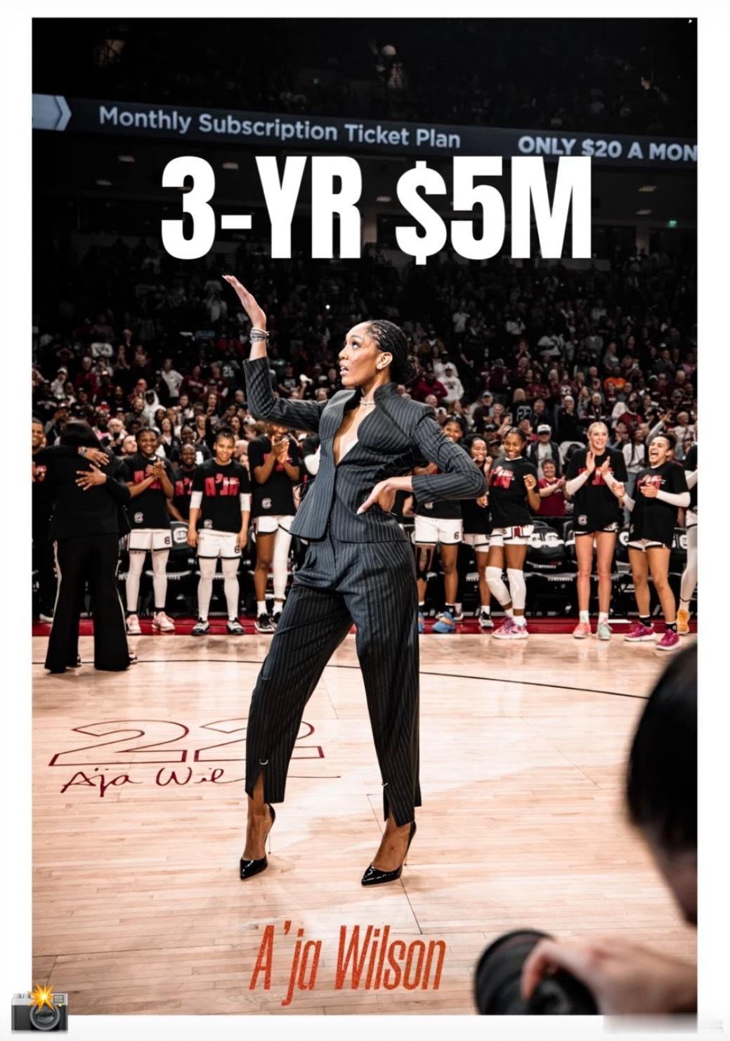 WNBA的超级顶薪，在NBA面前有多扎心？阿贾·威尔逊WNBA历史级大合同：三年