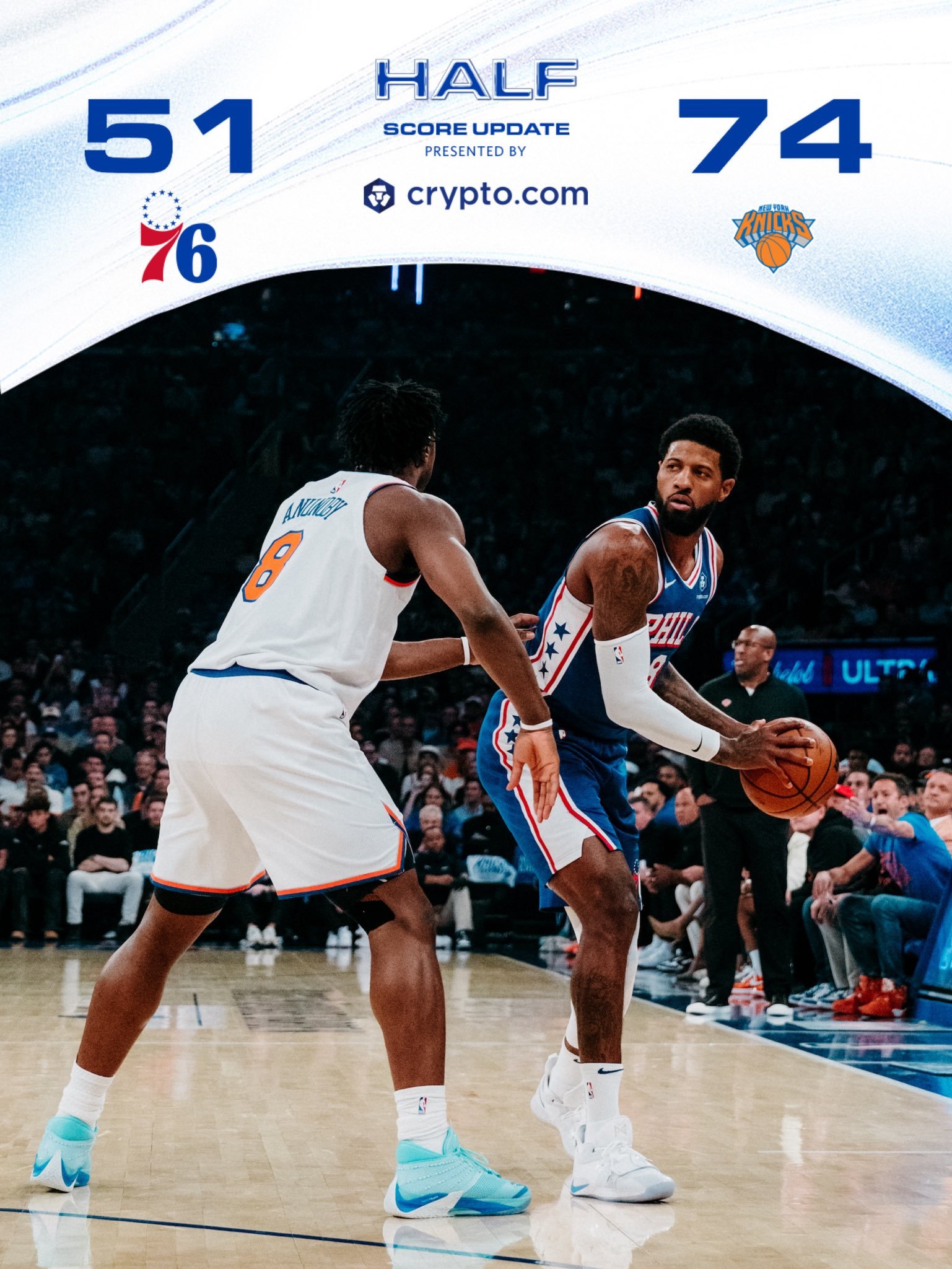 全队尽显疲态！对面还爆了好几个，这场就认了吧～费城76人76人vs尼克斯NBA季