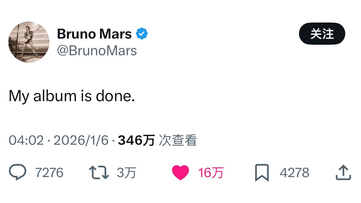 大清早看到好消息火星哥要出专辑了💿 