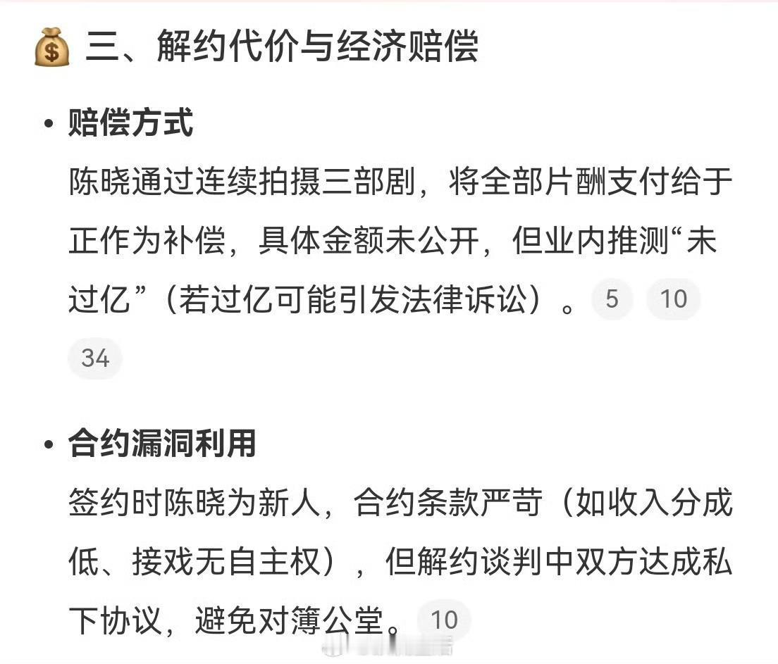 这是陈晓当时解约付出的代价吗？ ​​​