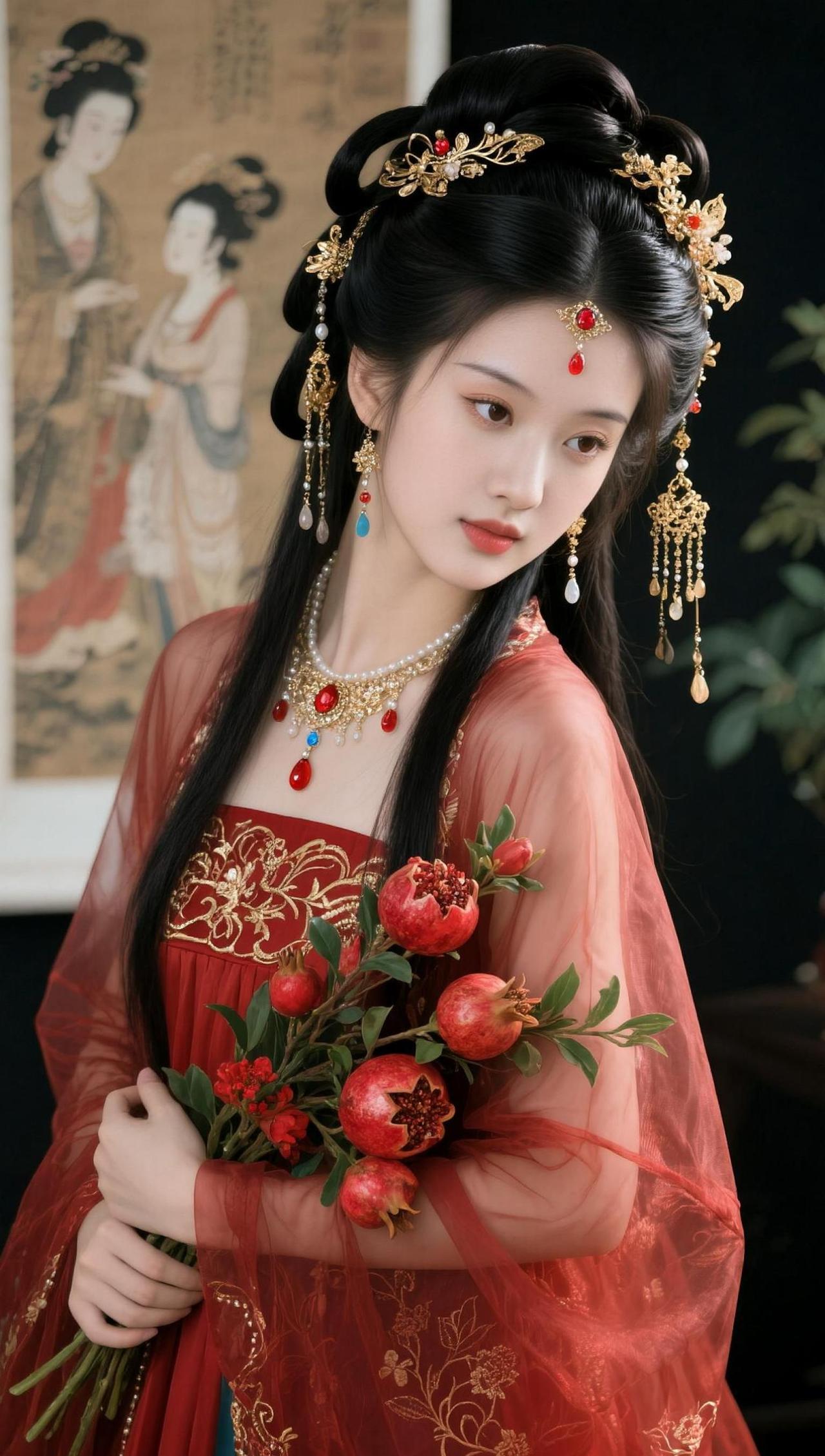 AI榴花古风照 随变ai随便玩