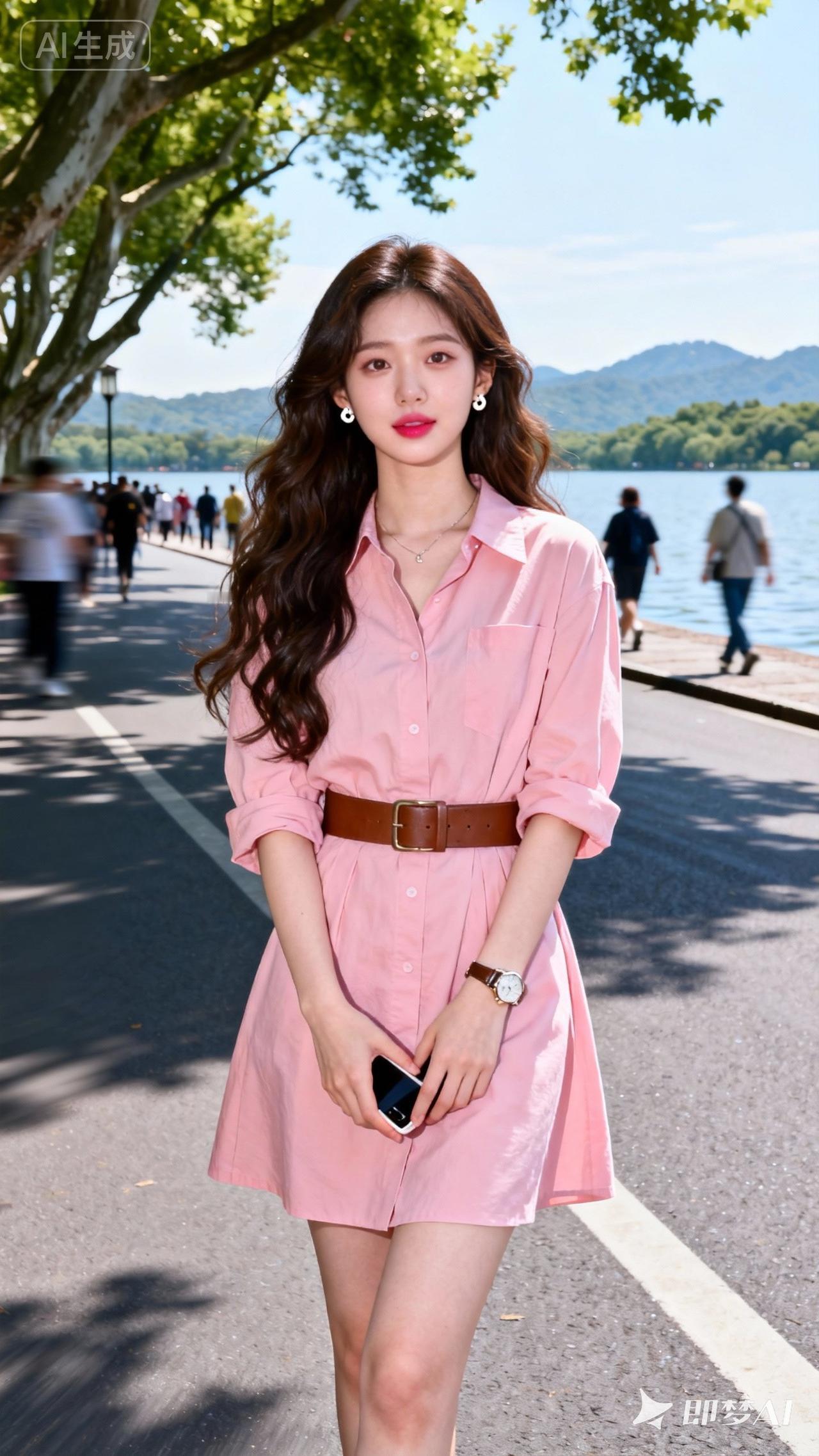 夏日穿搭指南：粉色衬衫裙，清新自然，尽显少女心！🌞👗💄