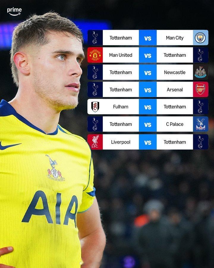 托特纳姆热刺接下来的七场英超联赛，从拿下曼城开始 热刺vs曼城  阿森纳著名教授