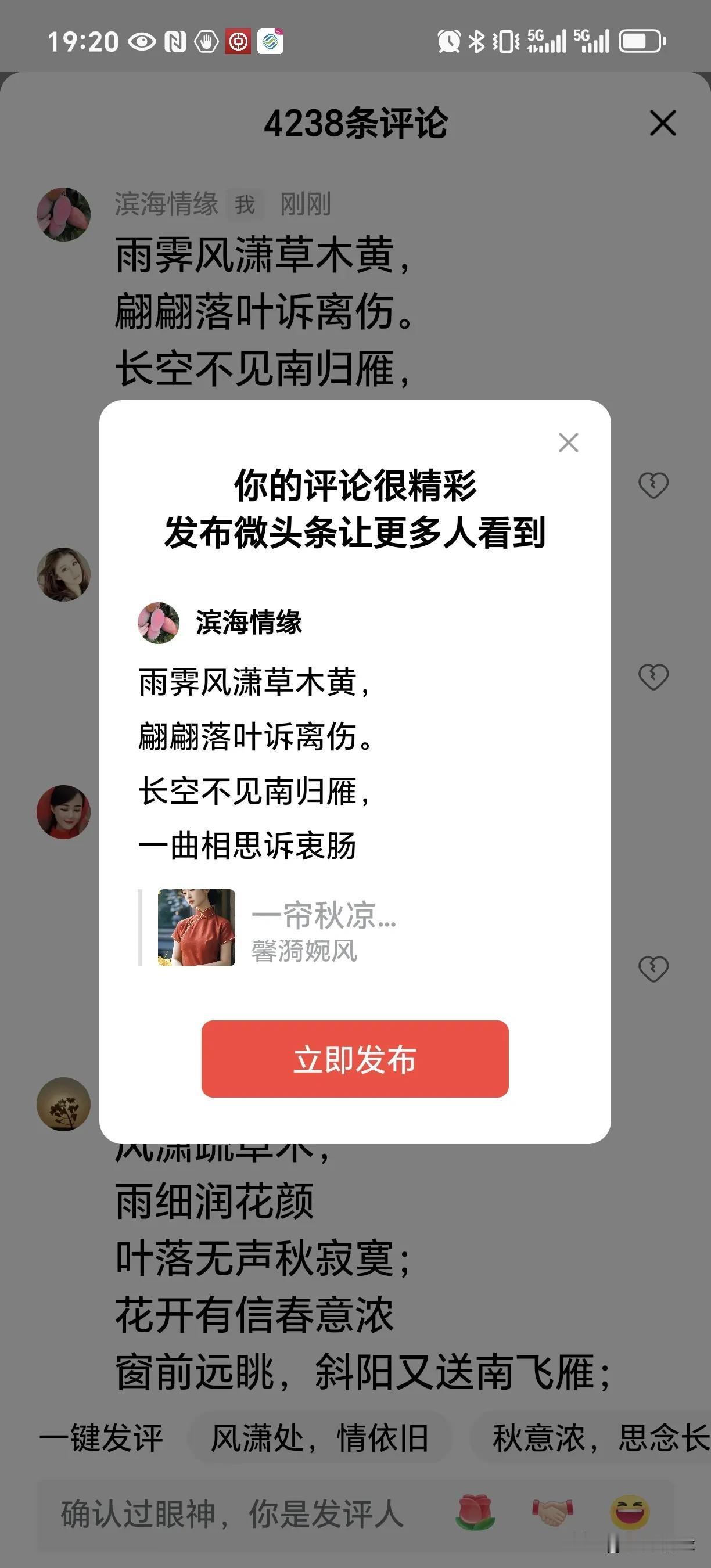 雨霁风潇草木黄，
翩翩落叶诉离伤。
长空不见南归雁，
一曲相思诉衷肠