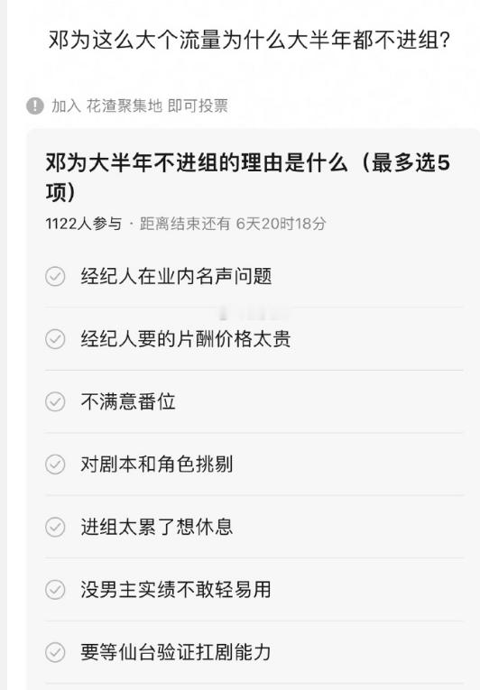 邓为现在不进组，不是很正常吗，他要是想变现，真的是太容易了因为邓为现在是关键期，