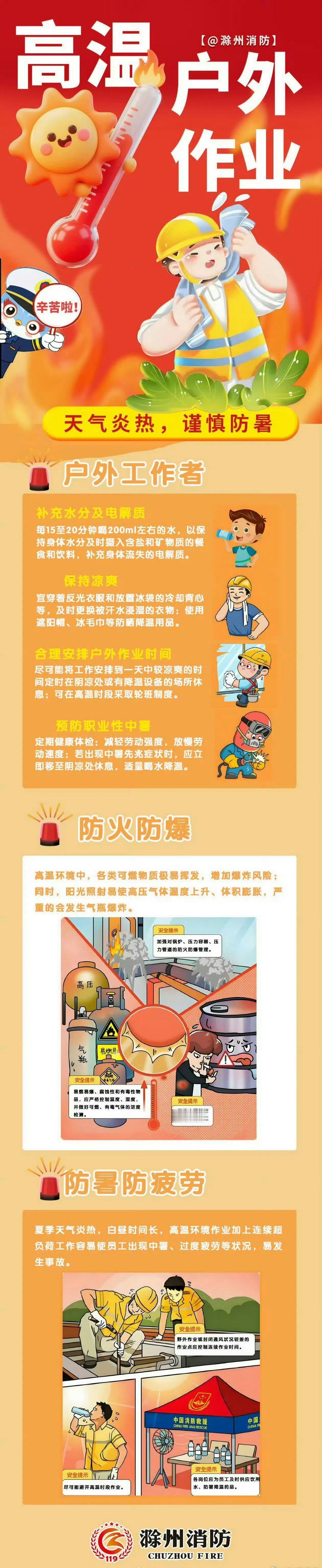 【高温户外作业安全指南】高温天气，户外及特殊环境作业风险增加，预防是关键！转发提