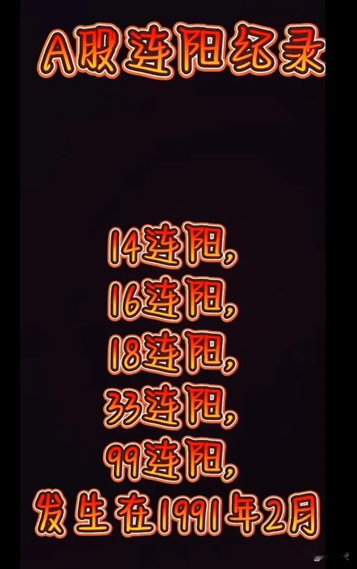 A股历史连涨阳记录！（不完全统计）

2022年​，连涨阳8天
2017年​​，