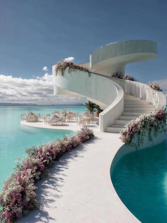 “住进海浪里，享受海景泳池酒店🏖️”