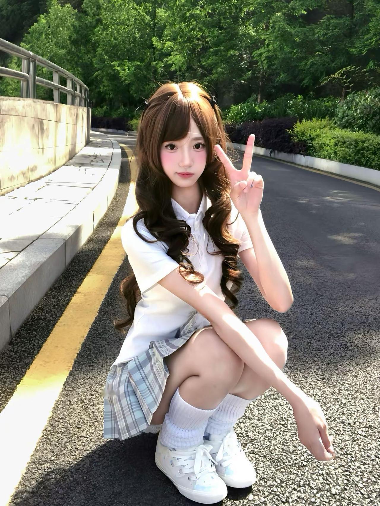 风吹过我的头发。空栗鼠丸jk 顽刻板鞋