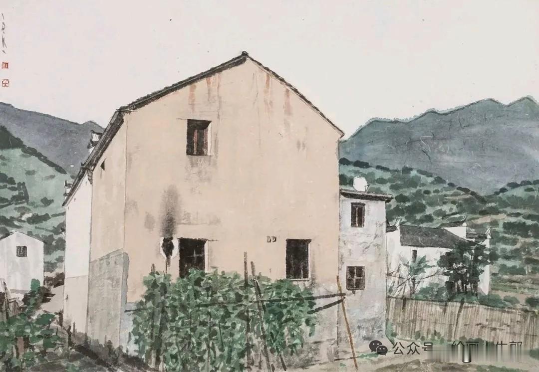 清华美院杜大恺教授的风景写生，兼具纯熟写实功底与凝练的现代形式语言。
写实层面，