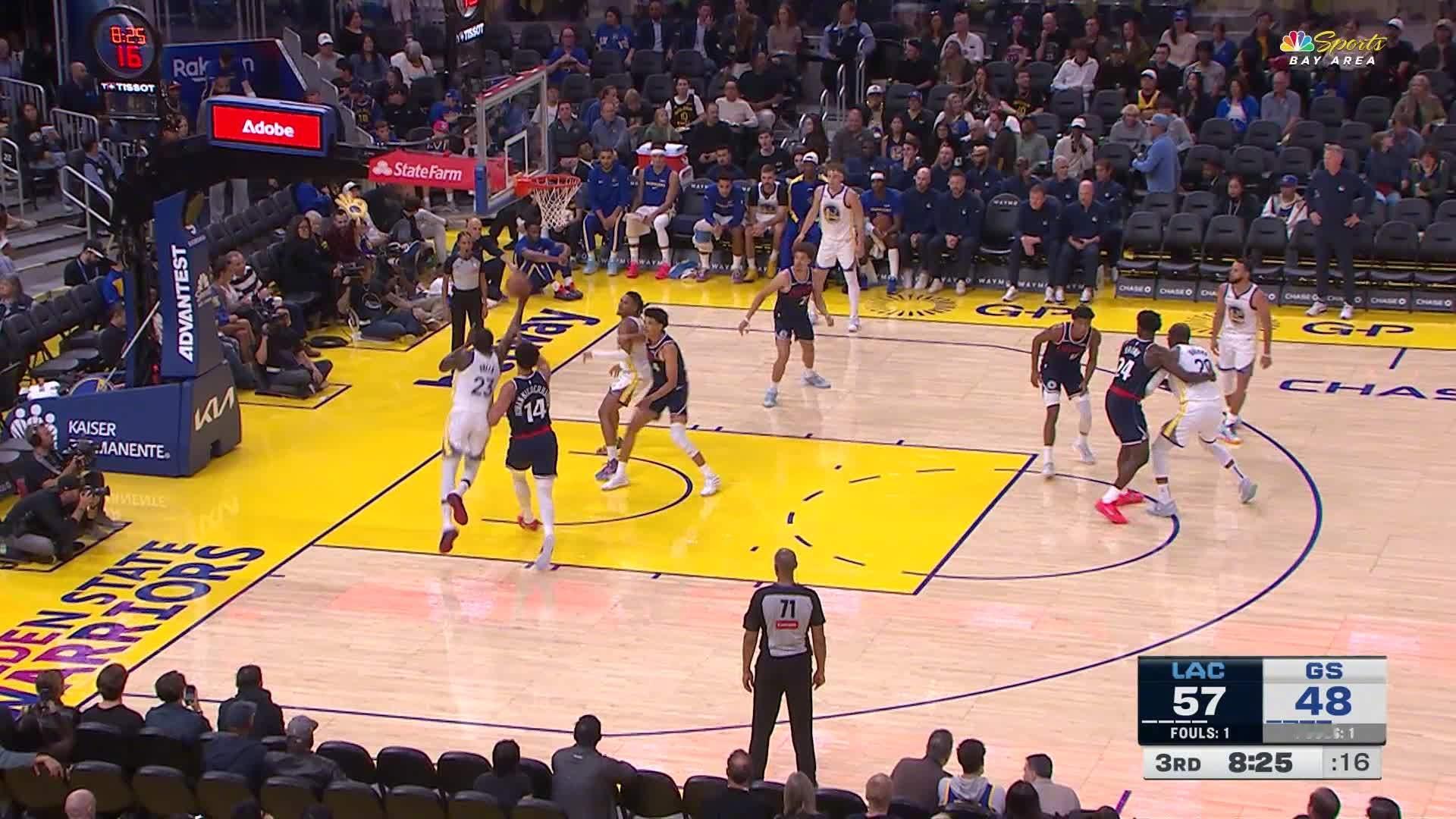 格林上篮得分造犯规！快船vs勇士 ​​​
