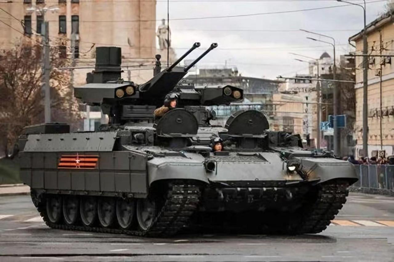 俄罗斯bmp t72坦克支援车。绘画bmpt坦克支援战车