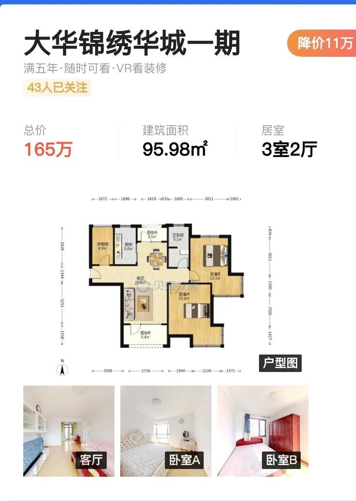 有粉丝想买大华锦绣华城的房子，预算在150~200之间浮动，本来他对二手房很感兴