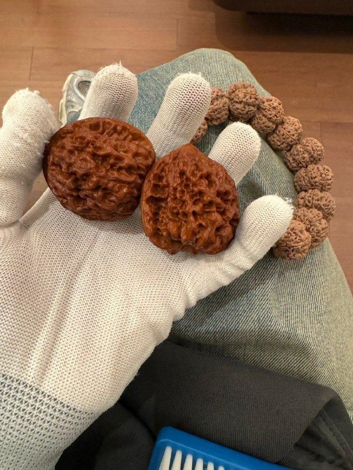 王一珩21年开始盘的核桃  王一珩21年玩的老朋友长这样 王一珩与 21 年的核