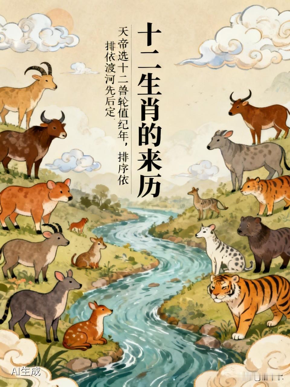 十二生肖的来历是什么天帝选十二兽轮值纪年，排序依渡河先后定