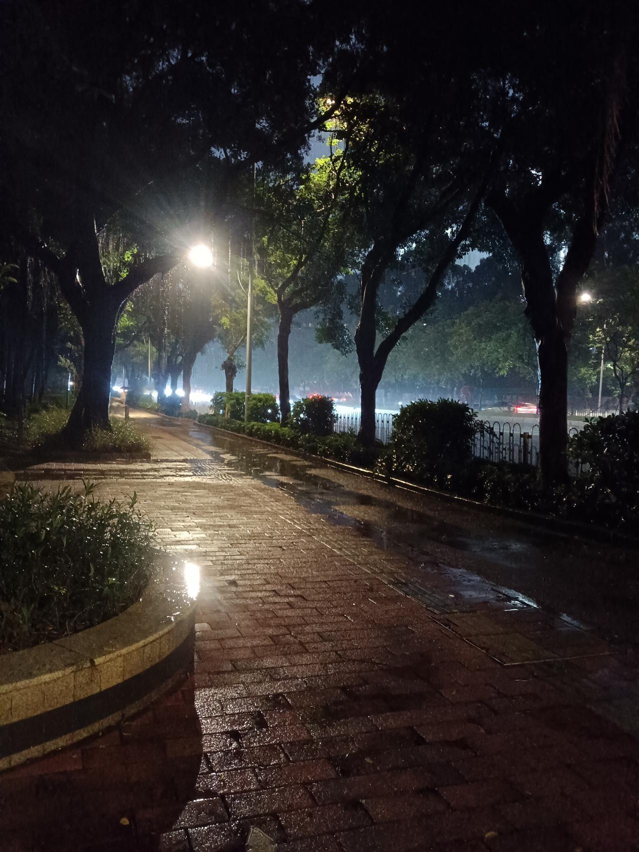 广州海珠区新滘西路段，今天广州下暴雨，新滘西路段的车流量非常的大，暴雨天，感觉道