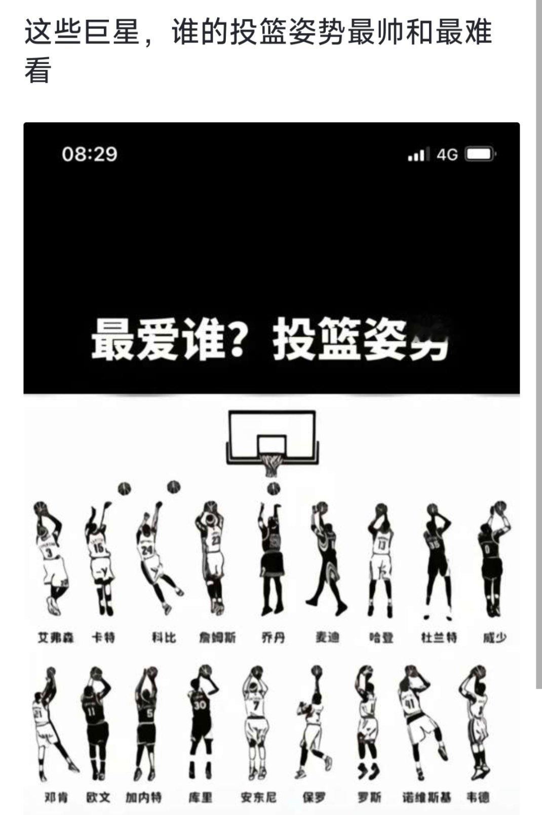 这些巨星谁的投篮姿势最帅？谁的最难看？[doge][doge][doge] nb