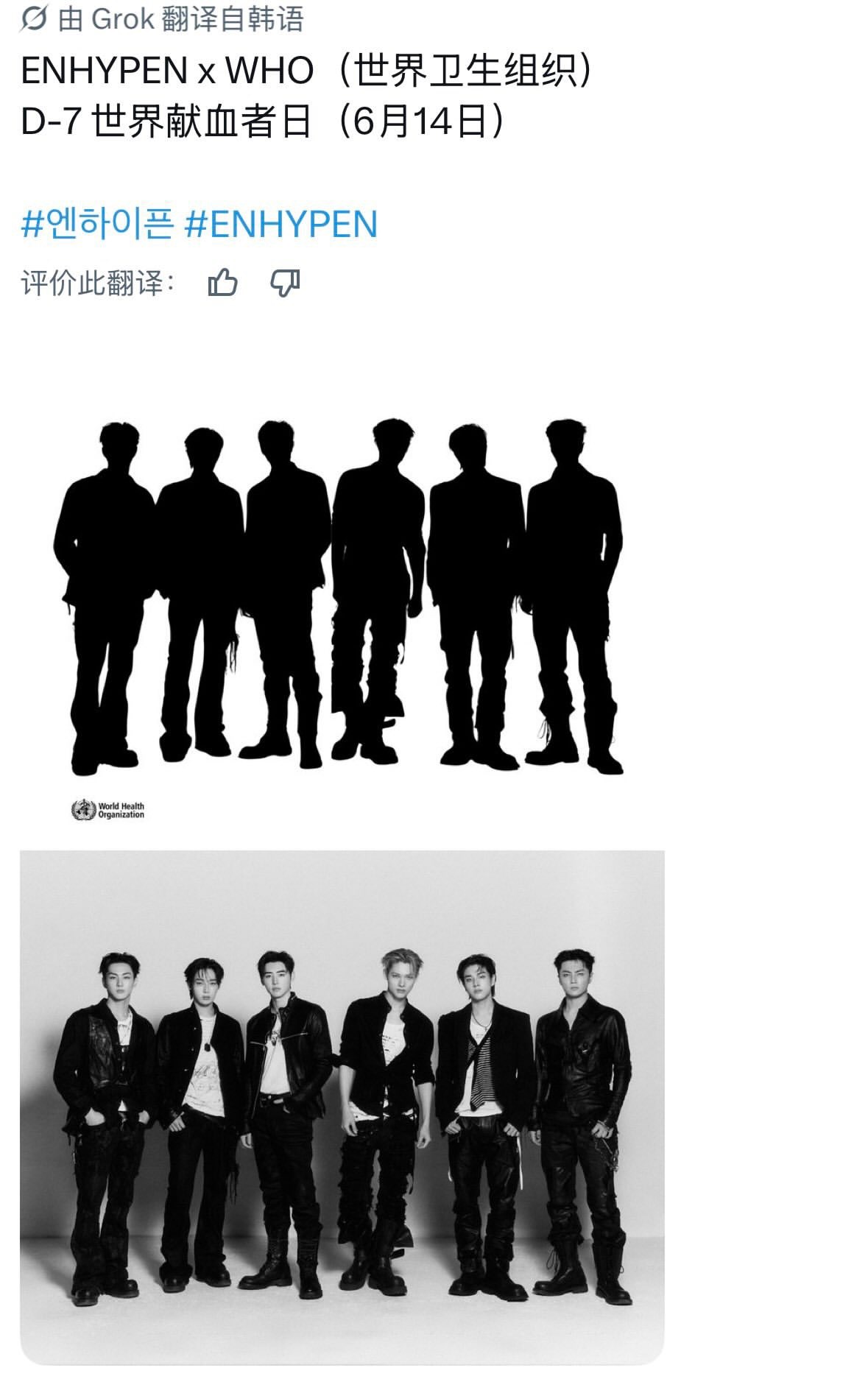 【twi】ENHYPEN似乎要和世界卫生组织合作了 