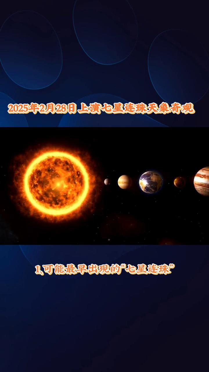 2025年2月28日出现七星连珠百年天泉。
2025年2月28日惊现百年一遇的七