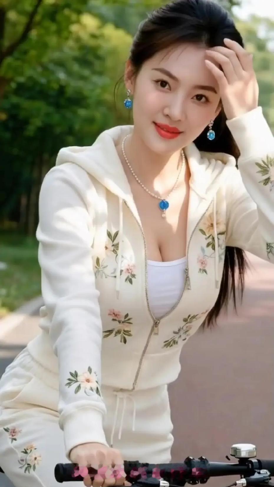 喜欢骑自行车的女孩真的好美！