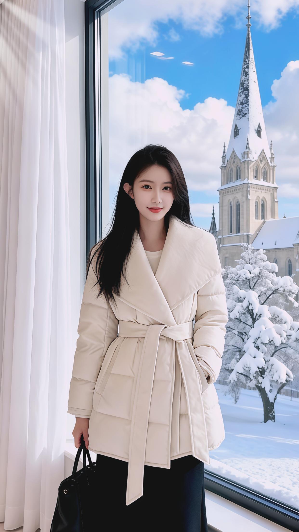 穿搭 棉服 女装 收腰 时尚