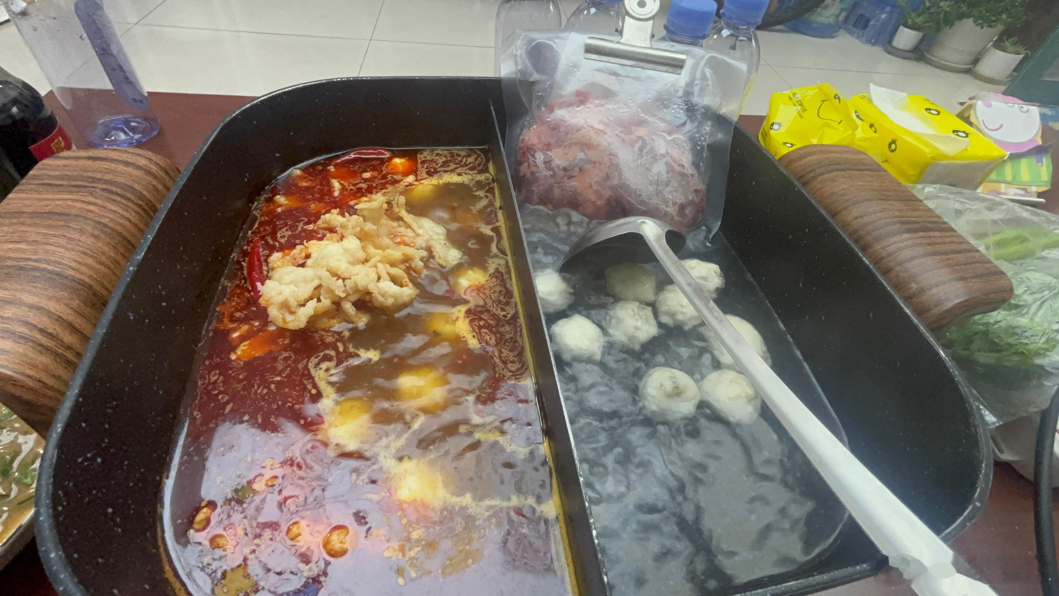 没吃午饭 简单涮个火锅 