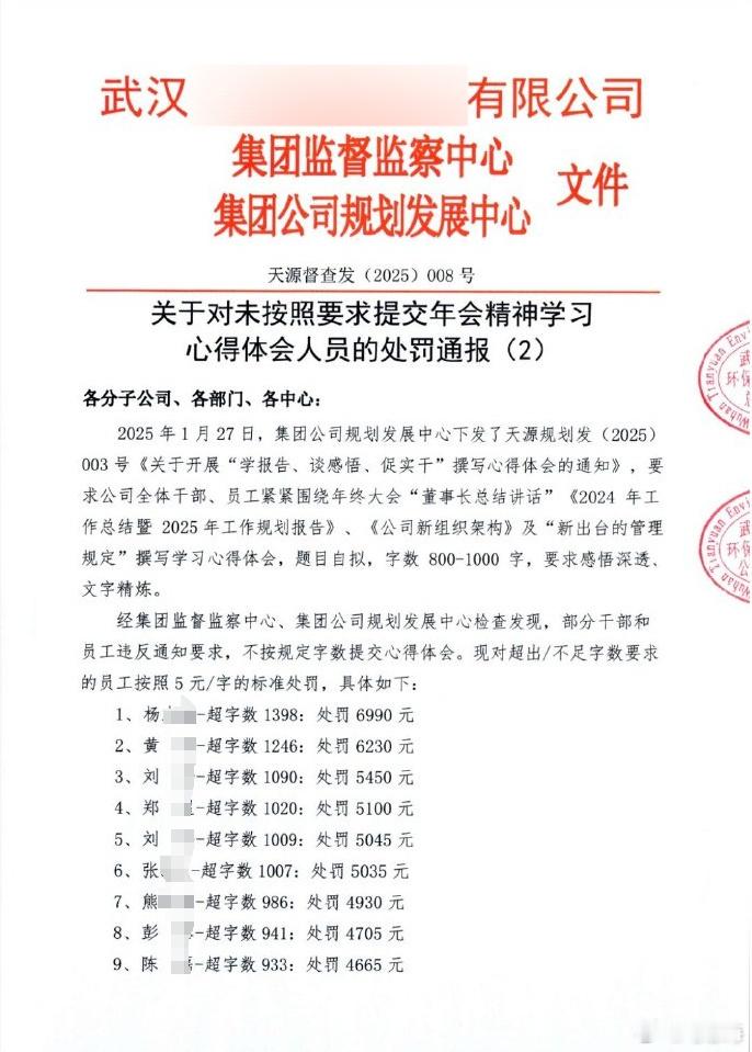 官方回应381名员工写总结被罚款 上行下效，沐猴而冠；学习贯彻，深插猛入；动辄惩